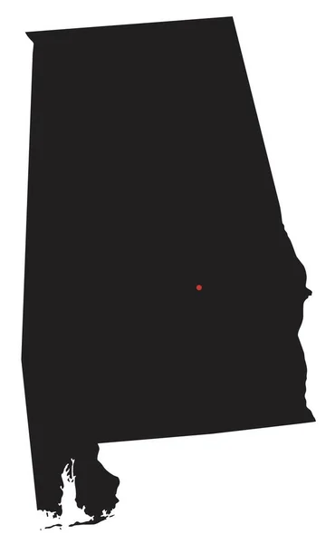 Mycket Detaljerad Alabama Siluettkarta — Stock vektor