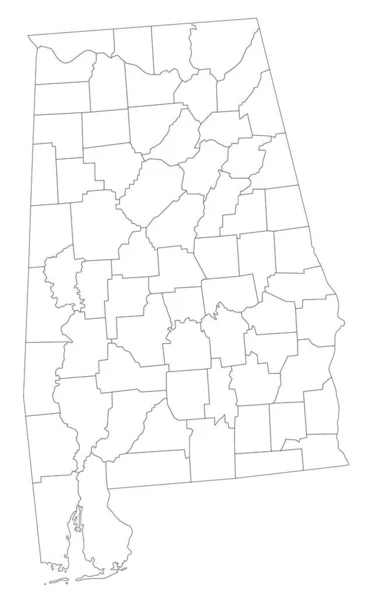 Mapa Cego Alabama Altamente Detalhado — Vetor de Stock
