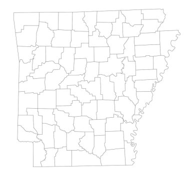 Yüksek Detaylı Arkansas Kör Haritası.