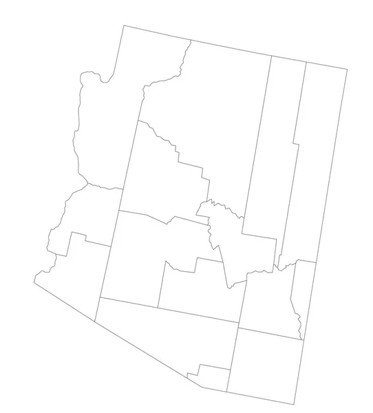 Hochdetaillierte Blindlandkarte Arizonas — Stockvektor
