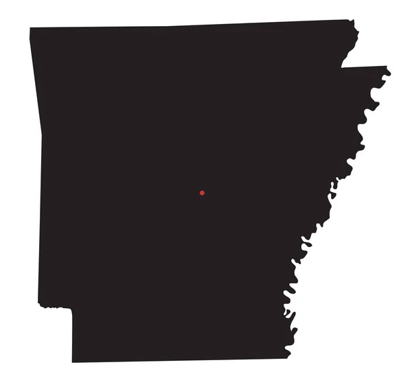 Mapa Arkansas Silhouette Altamente Detallado — Vector de stock