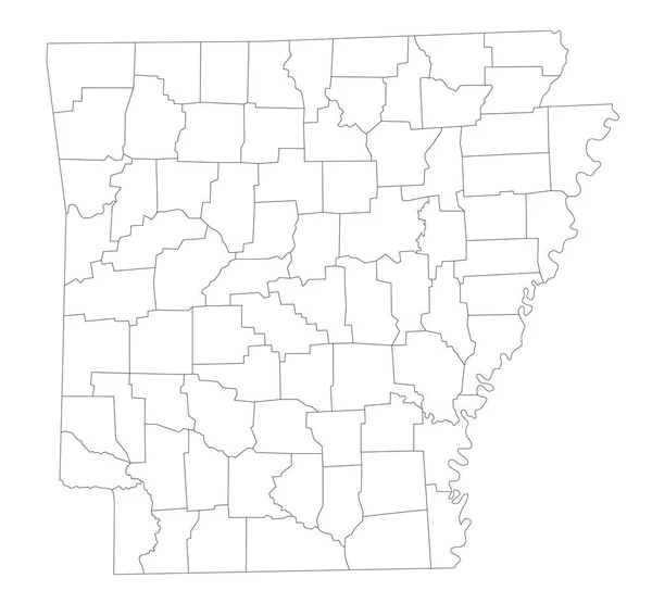 Mycket Detaljerad Karta Över Arkansas Blinda — Stock vektor