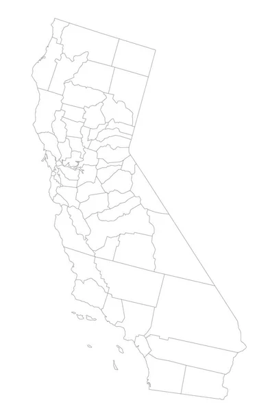 Carte Aveugle Californie Très Détaillée — Image vectorielle