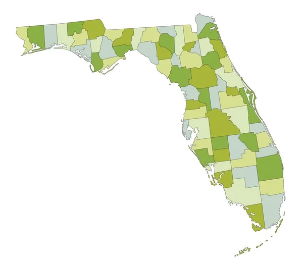 Mapa Político Editável Altamente Detalhado Com Camadas Separadas Florida — Vetor de Stock