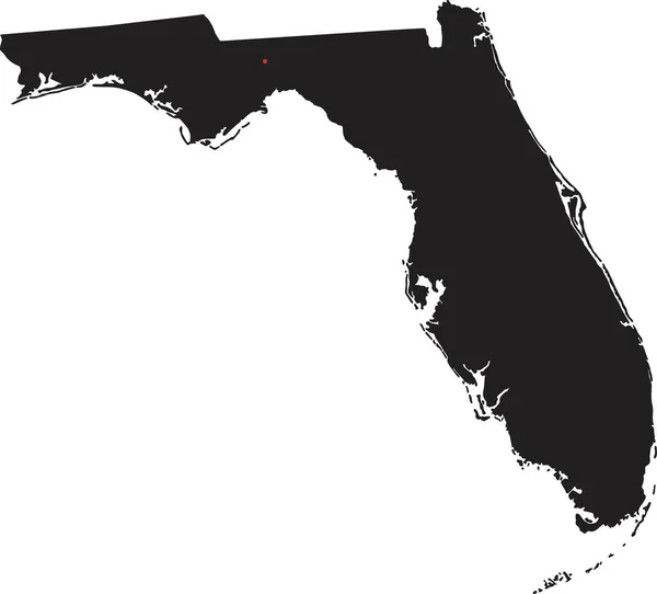 Peta Siluet Florida Yang Sangat Rinci - Stok Vektor