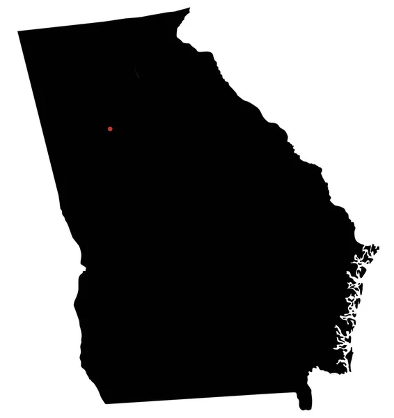 Mapa Georgia Silhouette Altamente Detallado — Vector de stock