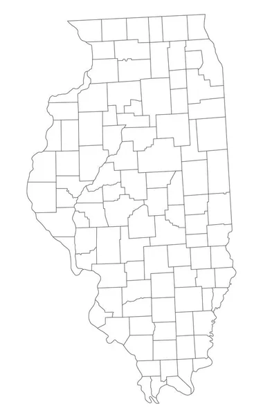 Çok Detaylı Illinois Kör Haritası — Stok Vektör