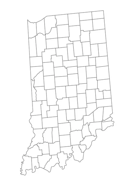 Hochdetaillierte Blindlandkarte Von Indiana — Stockvektor