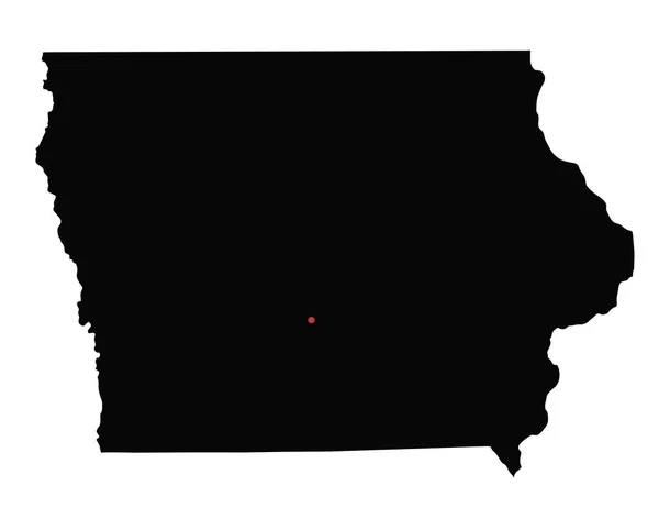 Mapa Iowa Silhouette Altamente Detallado — Vector de stock
