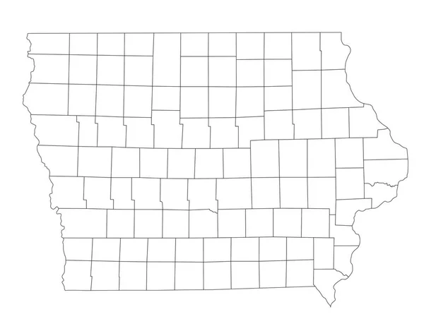 Mapa Ciego Iowa Altamente Detallado — Vector de stock