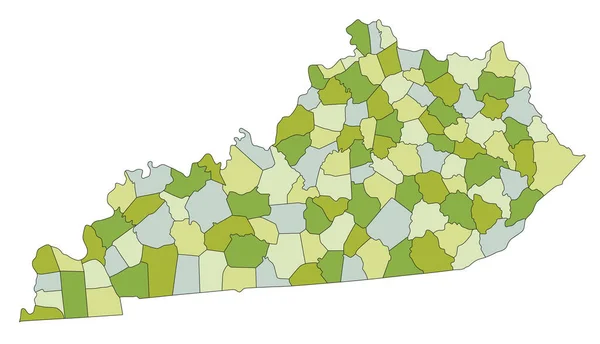 Hoch Detaillierte Editierbare Politische Landkarte Mit Getrennten Ebenen Kentucky — Stockvektor