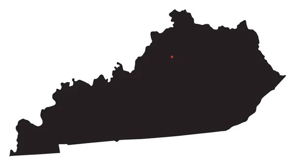 Hochdetaillierte Kentucky Silhouette Karte — Stockvektor