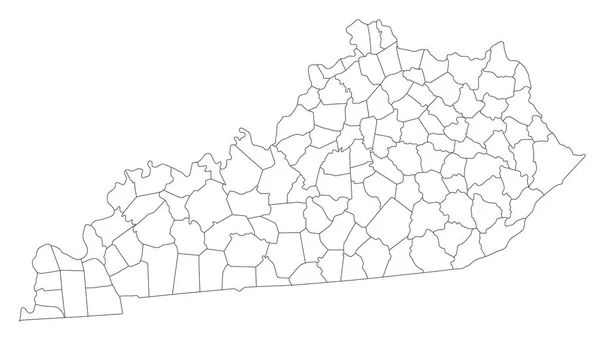 Mapa Ciego Kentucky Altamente Detallado — Vector de stock