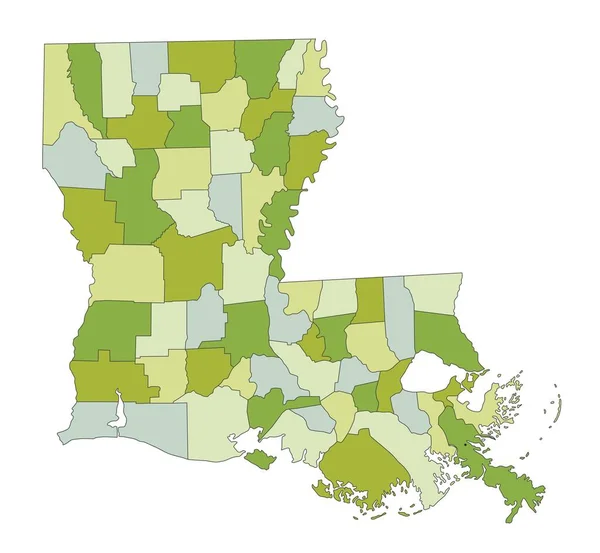 Mapa Político Editável Altamente Detalhado Com Camadas Separadas Luisiana — Vetor de Stock