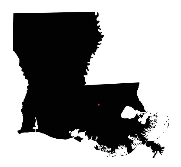 Sehr Detaillierte Louisiana Silhouette Karte — Stockvektor