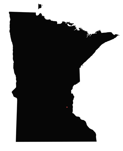 Çok Ayrıntılı Minnesota Siluet Haritası — Stok Vektör