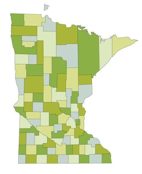 Mapa Político Editable Altamente Detallado Con Capas Separadas Minnesota — Vector de stock