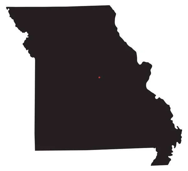 Mapa Silhueta Missouri Altamente Detalhado — Vetor de Stock
