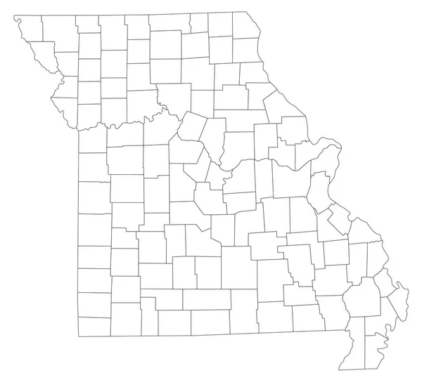 ミズーリ州詳細地図 ブラインド マップ — ストックベクタ
