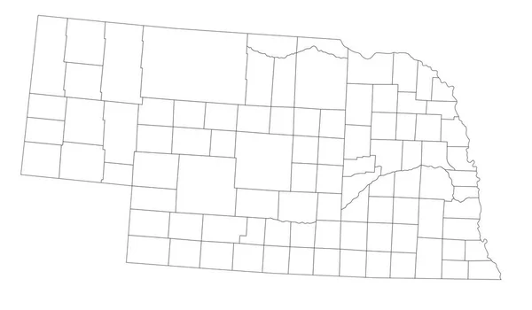 Carte Aveugle Nebraska Très Détaillée — Image vectorielle