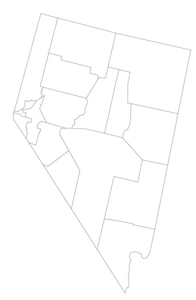 Mycket Detaljerad Karta Över Nevada Blinda — Stock vektor