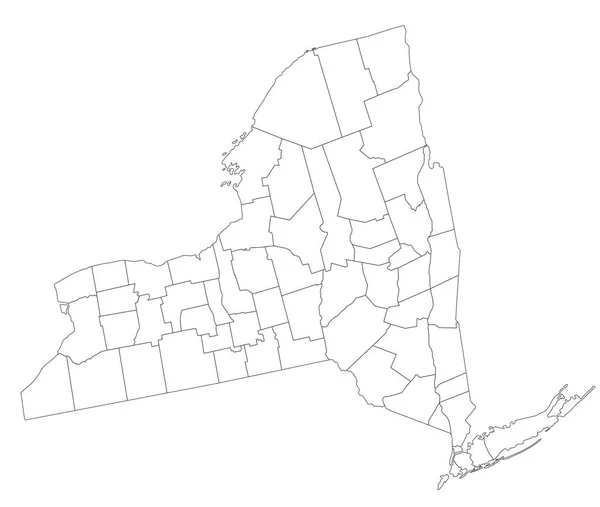 Mycket Detaljerad Karta Över New York Blind — Stock vektor