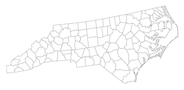 Mapa Ciego Carolina Del Norte Altamente Detallado — Vector de stock