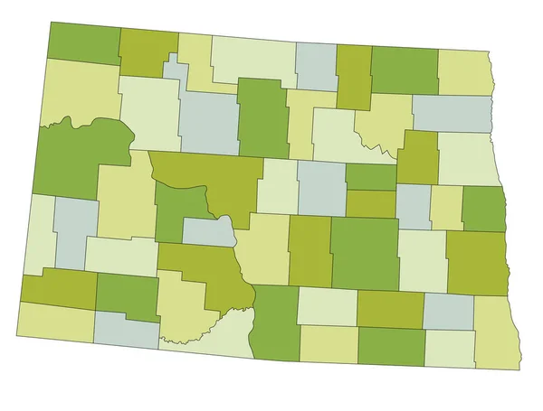 Hoch Detaillierte Editierbare Politische Landkarte Mit Getrennten Ebenen North Dakota — Stockvektor