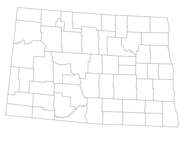 Mapa Cego Dakota Norte Altamente Detalhado —  Vetores de Stock