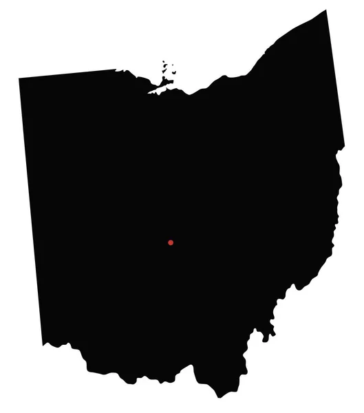 Mappa Dettagliata Ohio Silhouette — Vettoriale Stock