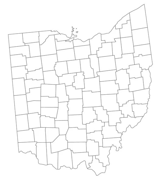 Mycket Detaljerad Karta Över Ohio Blinda — Stock vektor
