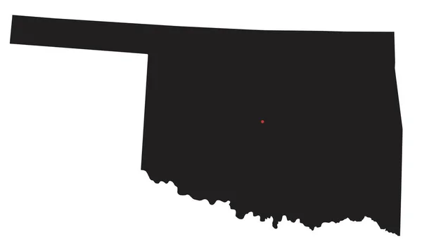 Mappa Oklahoma Silhouette Altamente Dettagliata — Vettoriale Stock