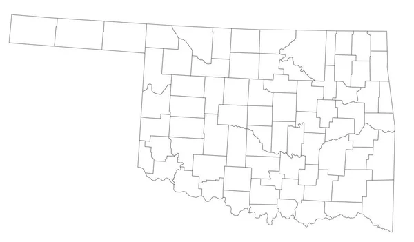 Hochdetaillierte Blindlandkarte Von Oklahoma — Stockvektor