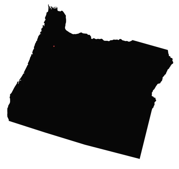 非常に詳細なオレゴンシルエット地図 — ストックベクタ