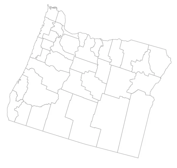 Mappa Cieca Dell Oregon Altamente Dettagliata — Vettoriale Stock