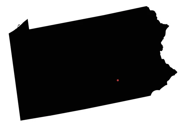 Carte Très Détaillée Pennsylvanie Silhouette — Image vectorielle