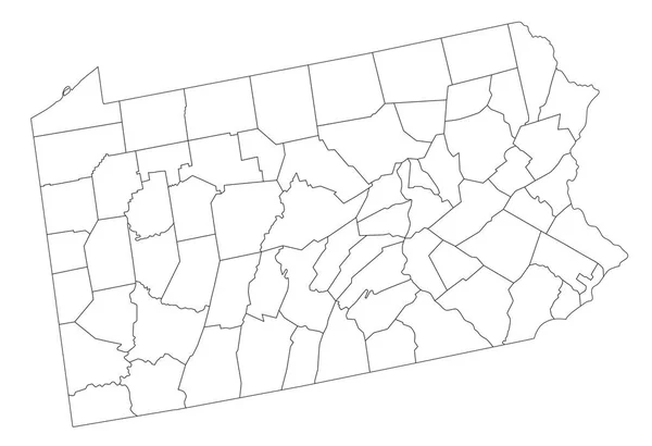 Hochdetaillierte Pennsylvania Blind Map — Stockvektor