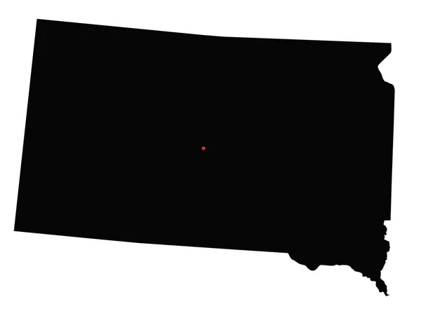 Mappa Dettagliata South Dakota Silhouette — Vettoriale Stock