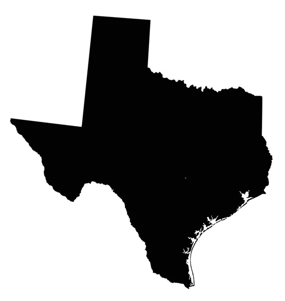 Mapa Texas Silhouette Altamente Detallado — Vector de stock