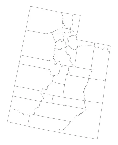 Hochdetaillierte Blindlandkarte Von Utah — Stockvektor