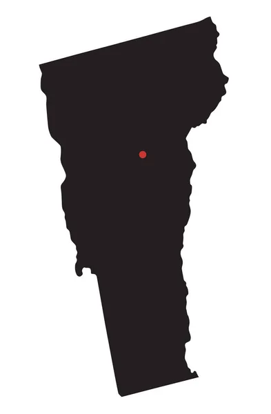 Mappa Dettagliata Vermont Silhouette — Vettoriale Stock