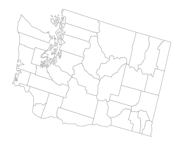Detaillierte Blindlandkarte Washingtons — Stockvektor