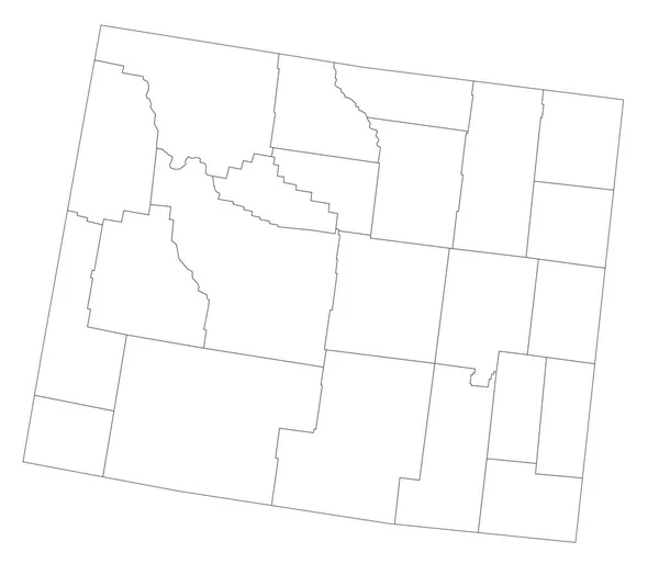 Mapa Ciego Wyoming Altamente Detallado — Archivo Imágenes Vectoriales