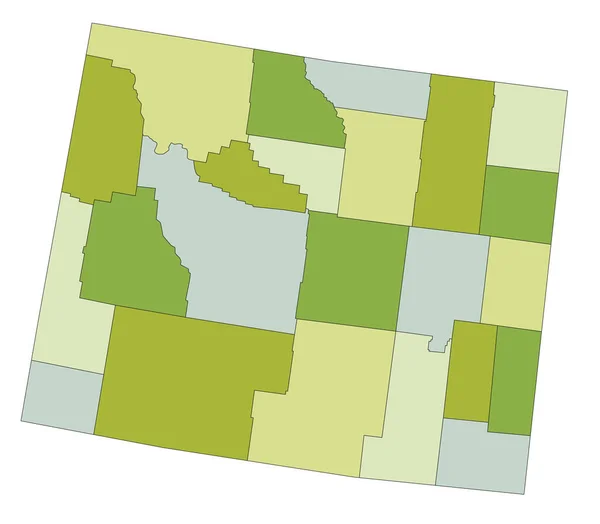 Mapa Político Editável Altamente Detalhado Com Camadas Separadas Wyoming —  Vetores de Stock
