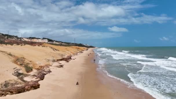 纳塔尔巴西 位于巴西北部格兰德河纳塔尔的沙漠海滩景观 热带风景 海滩景观 沙漠海滩 夏天的风景Natal State Brazilian Rio Grande — 图库视频影像