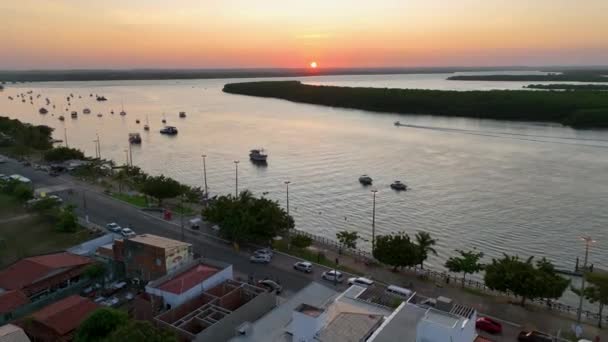 Aracaju Brezilya Günbatımı Gökyüzü Aracaju Brezilya Daki Ünlü Sunset Edge — Stok video