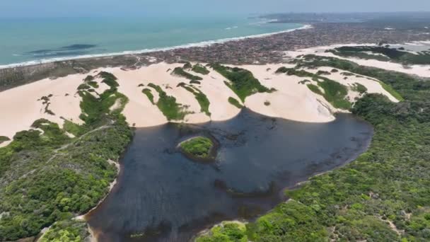Beroemd Genipabu Strand Bij Rio Grande Norte Brazilië Noordoost Prachtige — Stockvideo