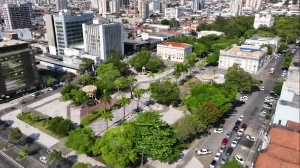 Aracaju Sergipe Aracaju Brazilië Stadsgezicht Fausto Cardoso Square Het Regeringsgebouw — Stockvideo
