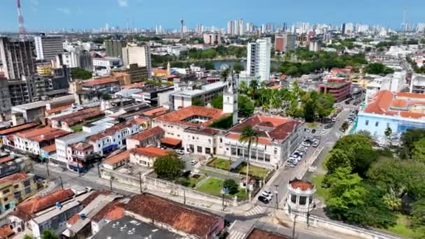 Historisk Stad Centrum Joao Pessoa Brazilian Paraiba State Medeltida Byggnader — Stockvideo