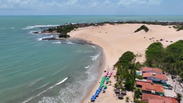Карибські Краєвиди Пляжі Геніпабу Ріо Гранде Норте Бразилія Північному Сході — стокове відео